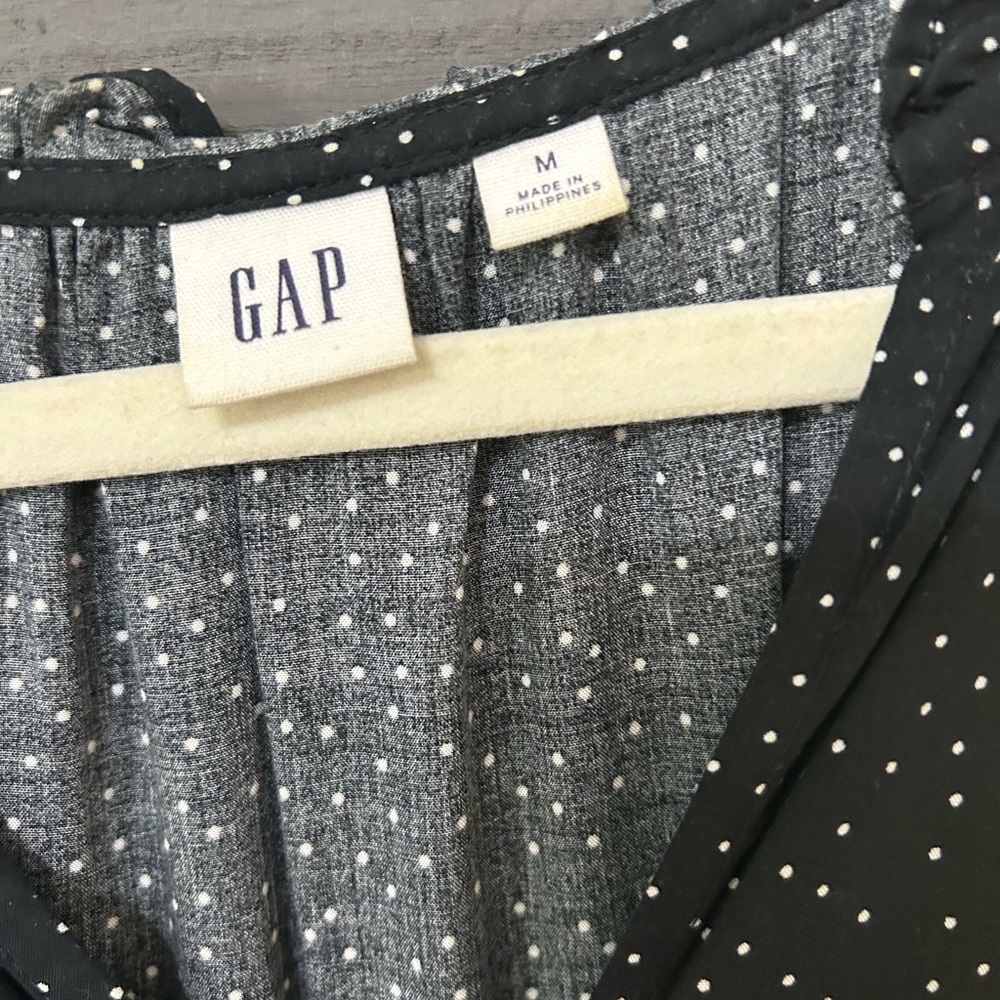 GAP Black and White Polka Dot Midi Dress